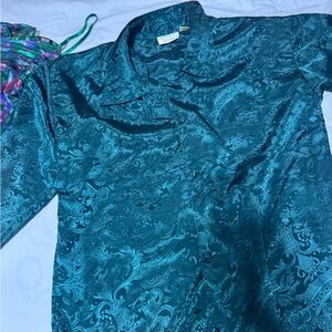 Vintage Victoria's Secret Emerald Satin Sleep Shirt